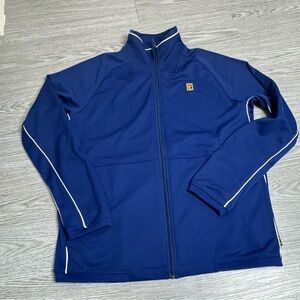 Nike Court Heritage Legacy Track Jacket Size Medium Navy Blue Tennis Agassi
